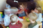 Playdate at mine. Clockwise - Kira, me, Zoe, Josh and Tommy