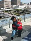 Me and Spencer at the top of the Metreon, SF