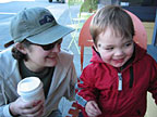 Drinking coffee