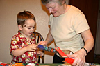 Opening presents with Grandma