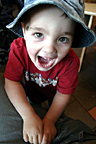 Goofing out in a coffee shop