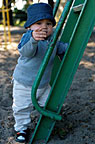 Climbing a ladder